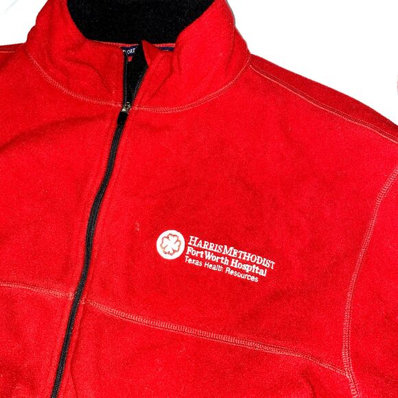 Port Authority Full Zip Red Jacket HARRIS METHODIST FORT WORTH HOSPITAL XL - Picture 3 of 6